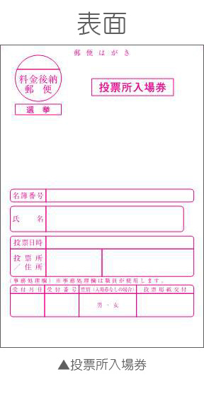 投票所入場券(おもて面)