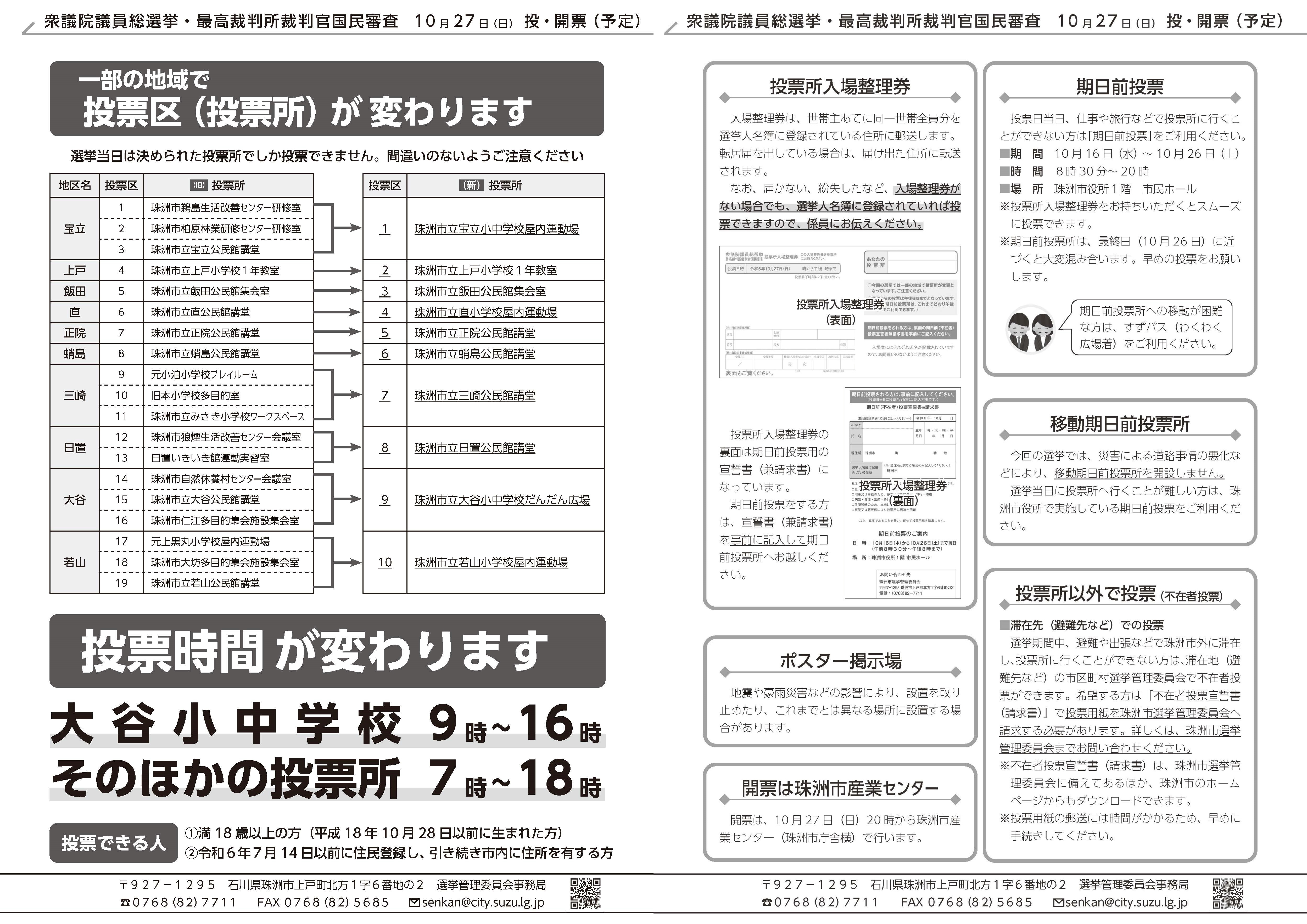 選挙に関するお知らせ